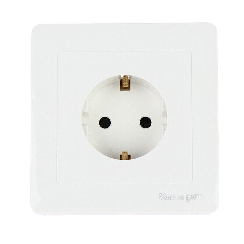 1Pc EU Standard Power Socket White Panel AC 250V 16A Wall Concealed Power.l8
