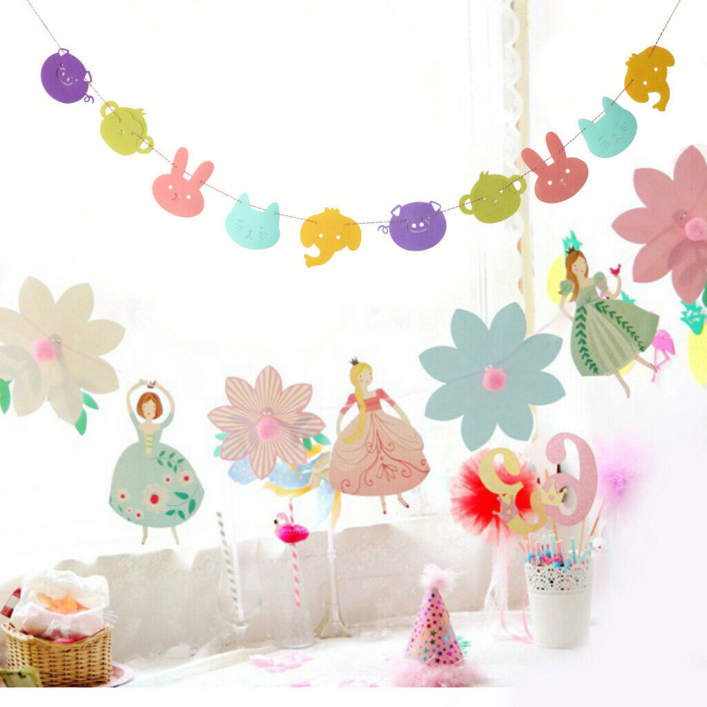 Lovely Animal Banner Kids Birthday Baby Shower Party Hanging Decoration