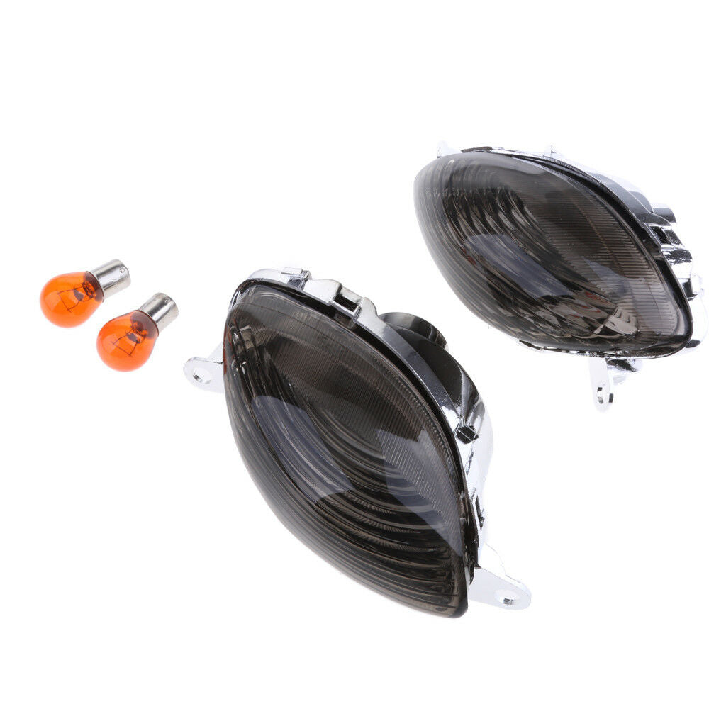2x Smoke Turn Signal Lghts with Bulbs for Suzuki Hayabusa GSXR1300 1999-2007