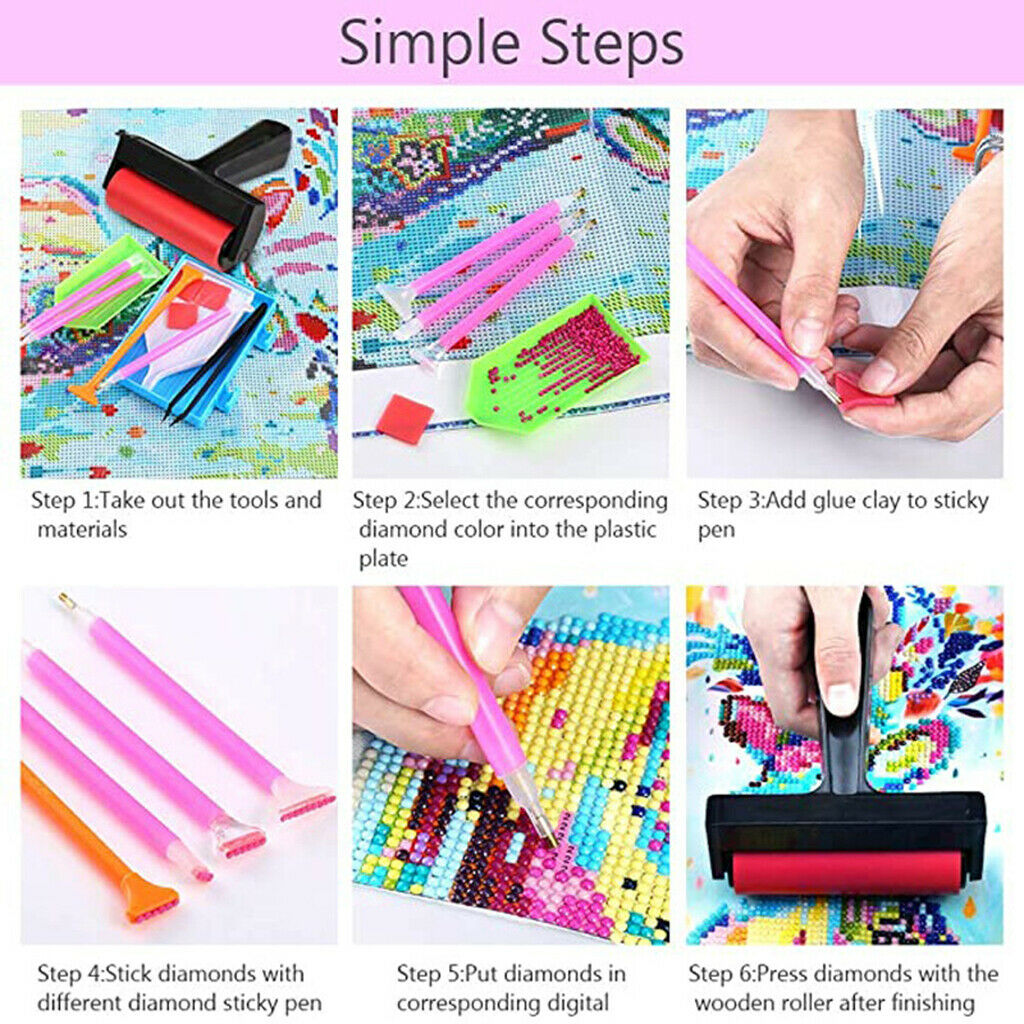 81x 5D Diamonds Painting Tools and Accessories Kits with Diamond Painting Roller