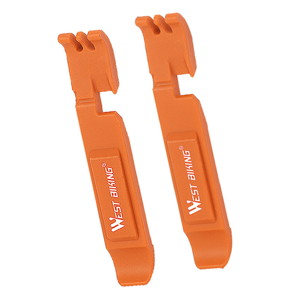 2Pcs Bicycle Tire Tyre Lever Opener Breaker Wheel Spoke Repair Tools Orange
