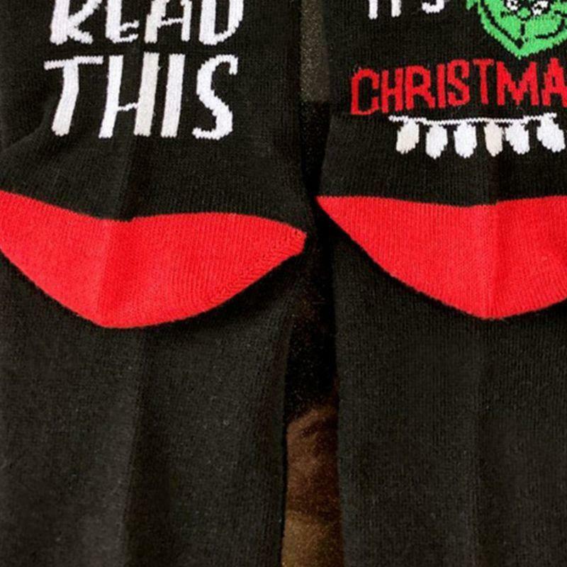 Unisex Christmas Crew Socks Funny Words If You Can Read This Hosiery Xmas Gifts