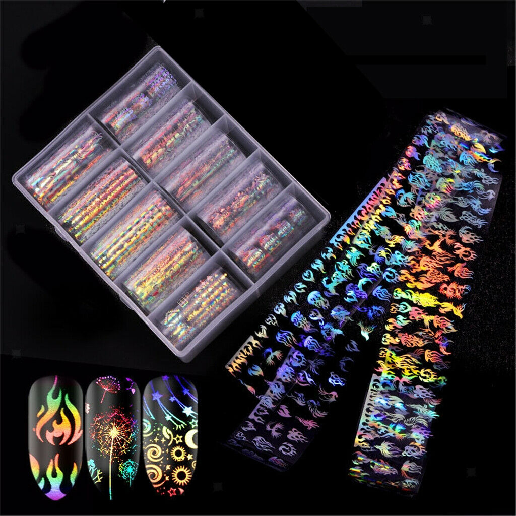 Women DIY Adhesive Nail Stickers Sky Flower Star Halloween Nails Decals