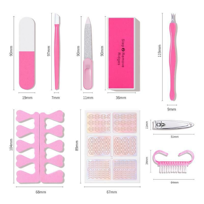 9pcs/Set Nails Accesories Tools Kit Clipper Nail Cutter File Buffer Cuticle