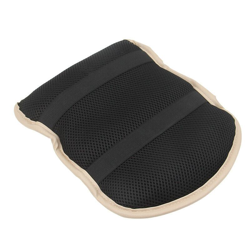 Universal Car Armrest Pad Cover Center Console Box PU Leather Cushion Mat Beige