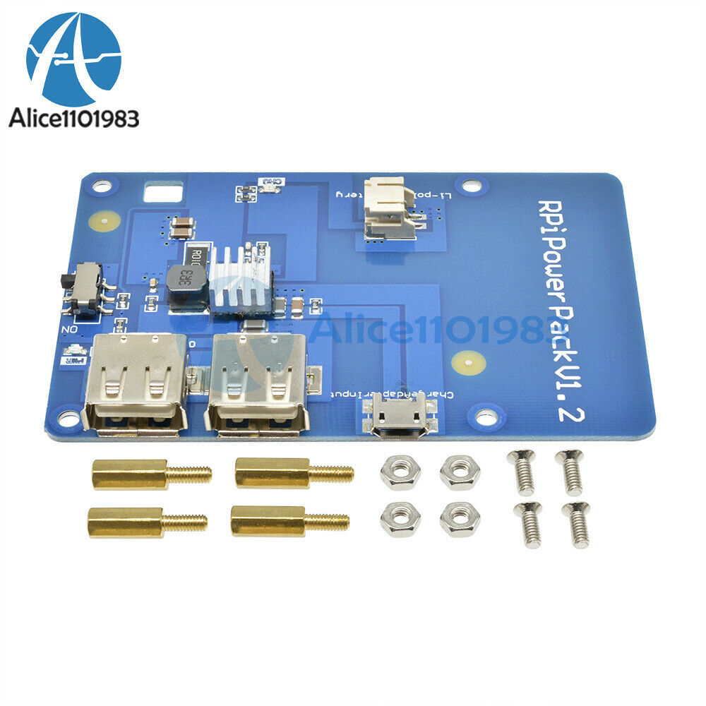 Dual Usb Output Lithium Battery Powerpack Expansion Board for Raspberry Pi3