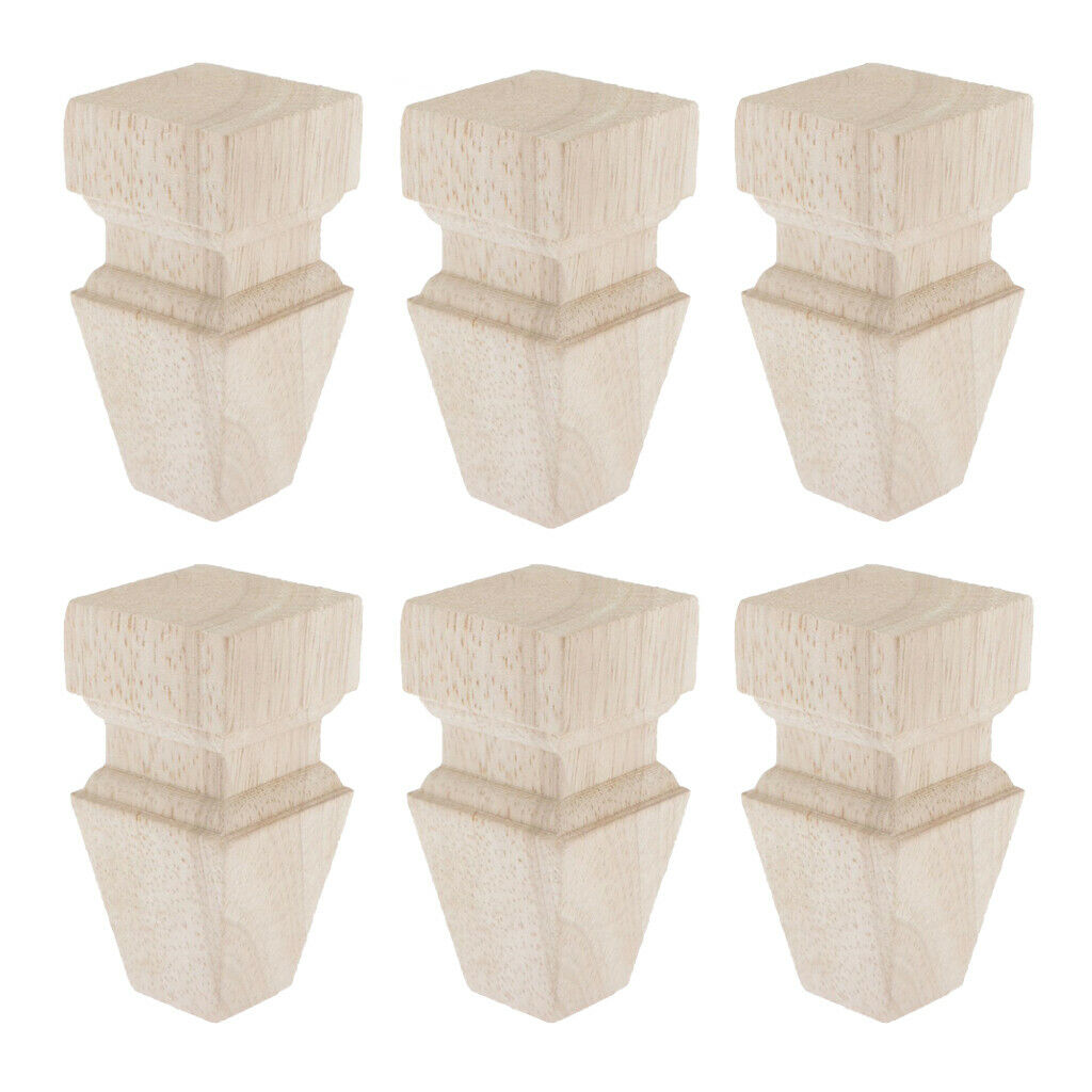 6pcs/pack Wooden Sofa Legs 4" Furniture Feet for Couch Bench Chair Table