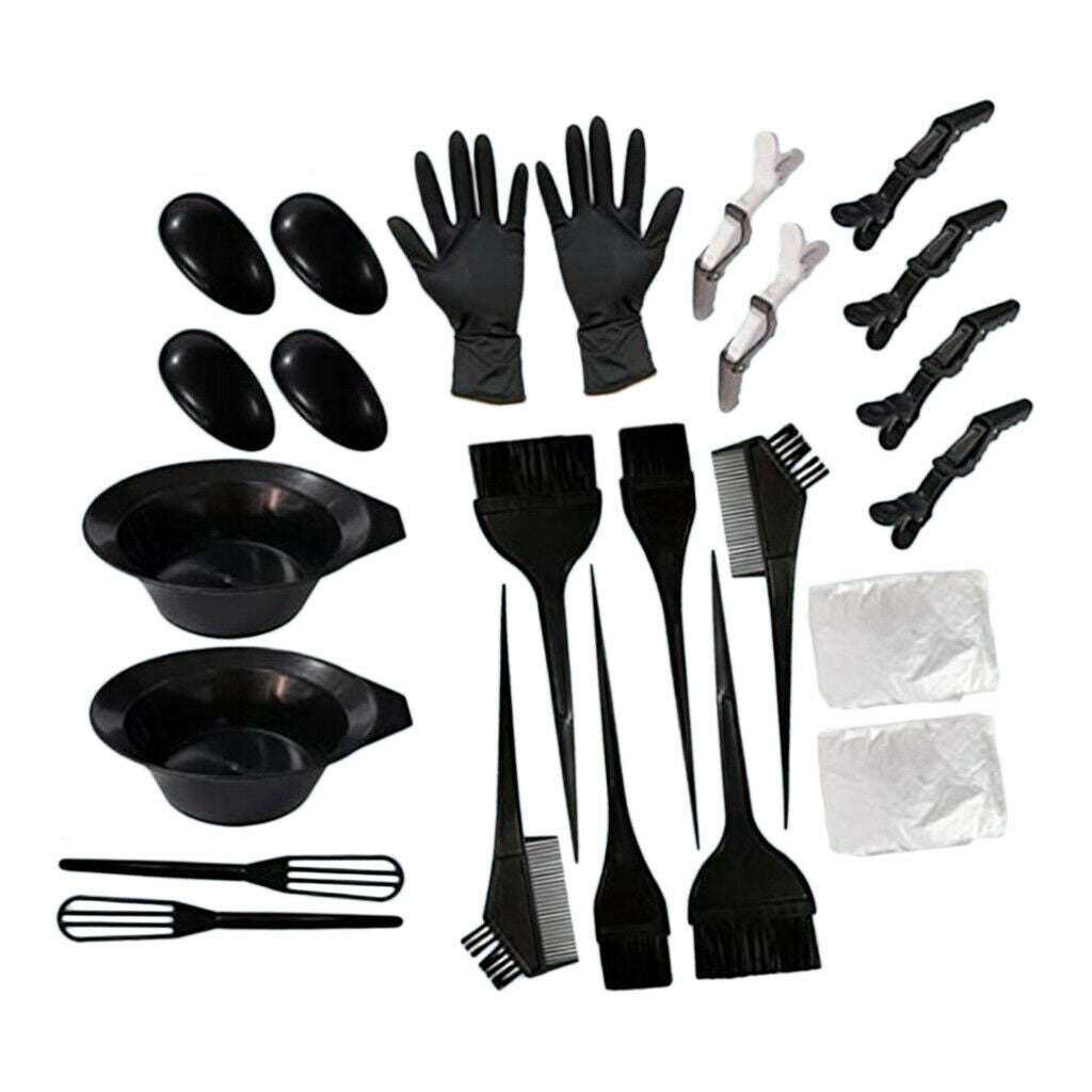 Salon Hair Dyeing Tint Tool Mixing Bowl Brush Disposable Dyeing   24/Set