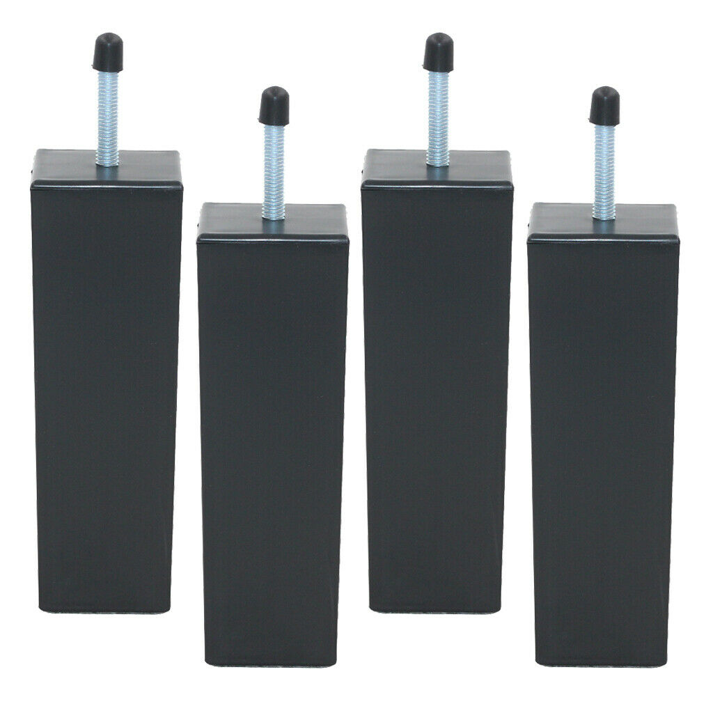 4 Pieces 15cm Black Bed Risers Lifts Table Leg for Sofa Couch M8 Thread
