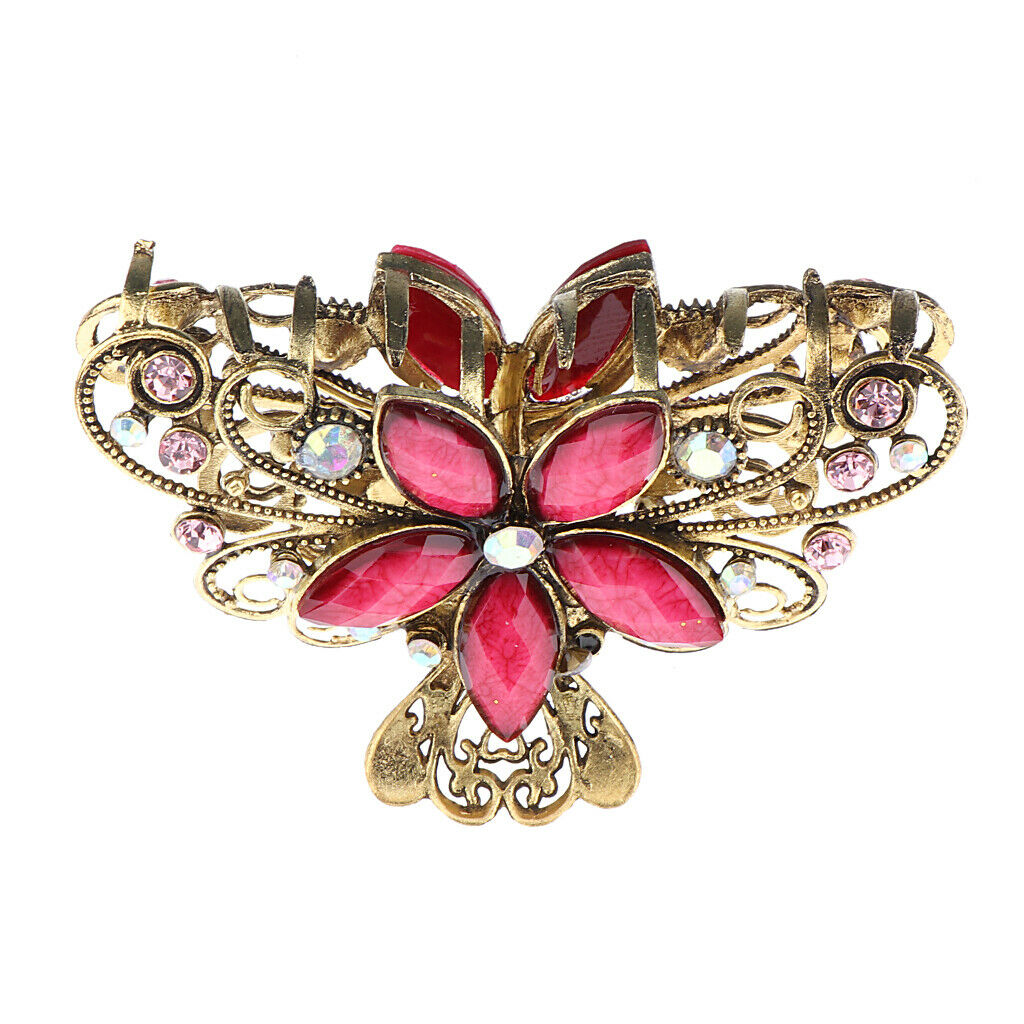5Pieces Lady Rhinestone Butterfly Flower Hair Grip Claw Headwear Clamp Clips