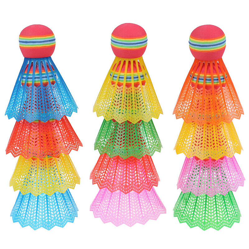 12 PCS Badminton EVA Rainbow Ball Head Nylon Badminton Feathers For Game .l8