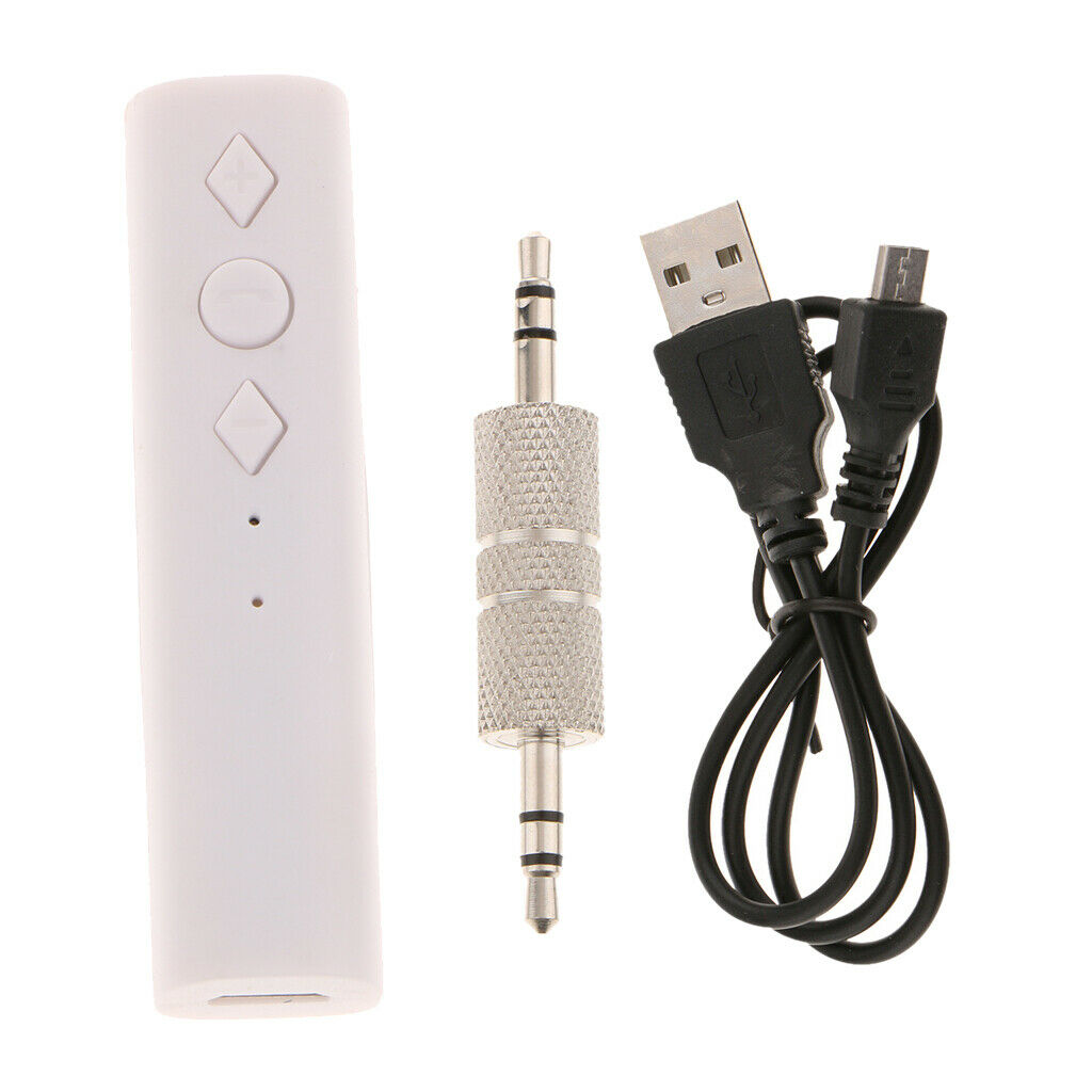 Handsfree Wireless Car Bluetooth Receiver AUX Music Stereo Adapter white