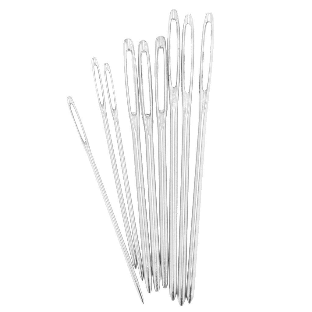 9x Stainless Steel Large-Eye Needles Sewing Yarn Kniting Embroidery Needles