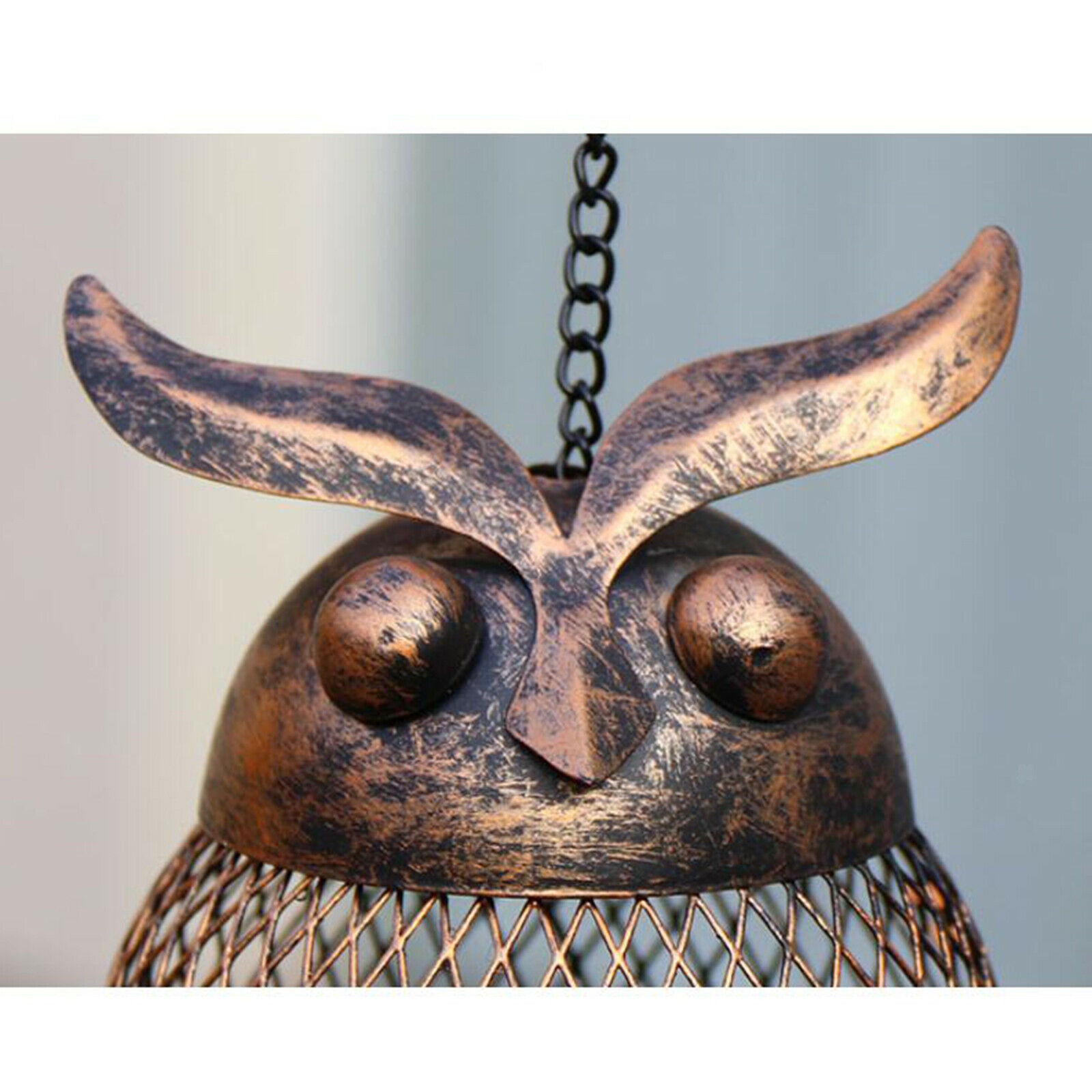 Hanging Bird Feeder Finch Feeder Garden Yard Decor Owl Shaped Squirrel Proof