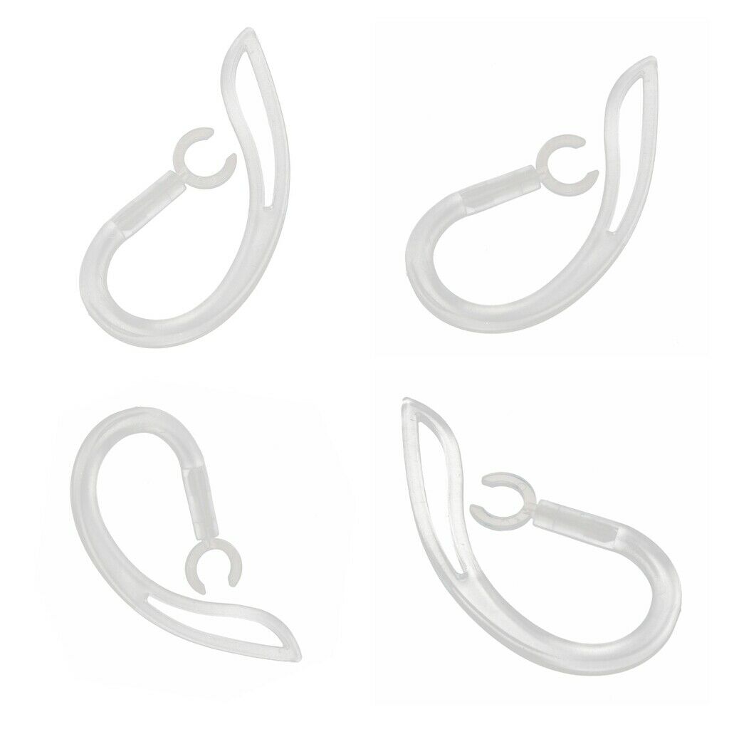 4PCS Spare Earhook Bluetooth Headset Ear Hook Loop Silicone Earloop Clear
