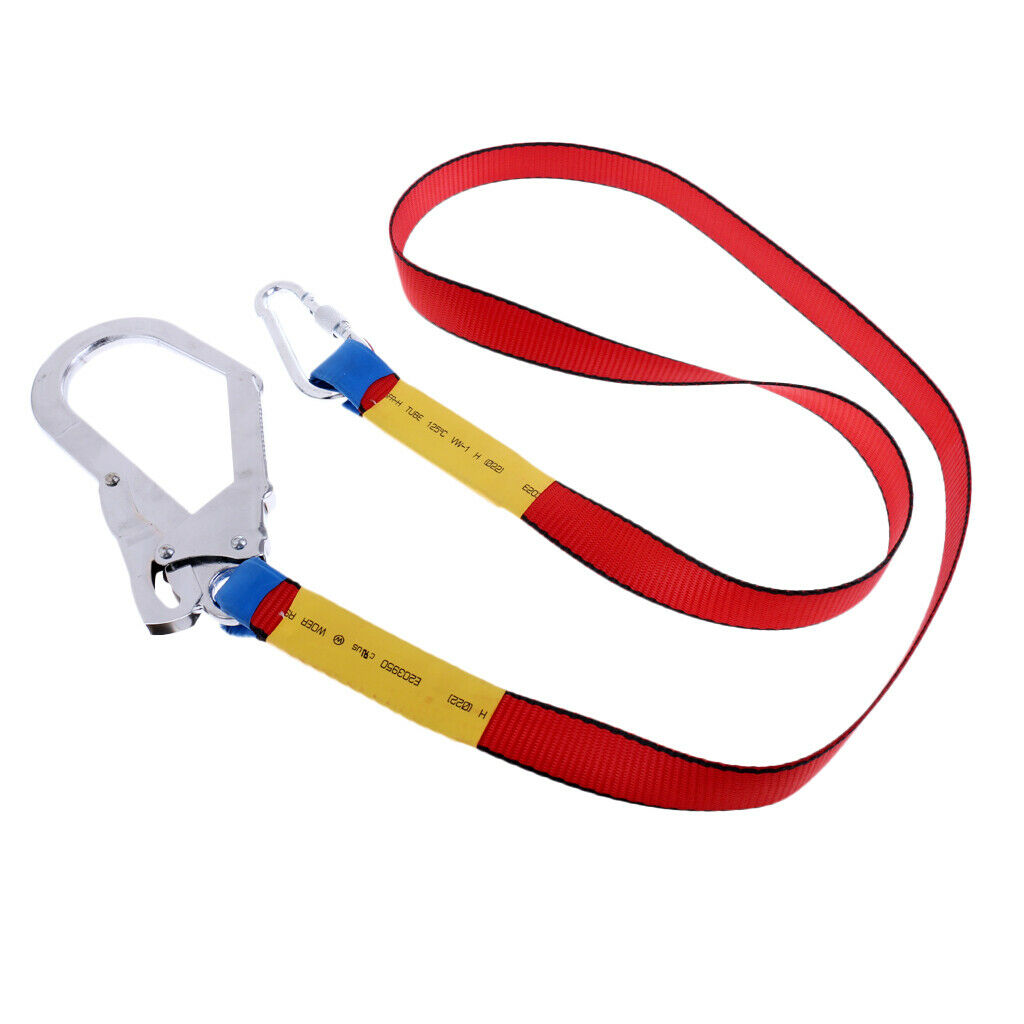 3X Outdoor Climbing Harness Belt Safety Lanyard Fall Protection with Carabiner