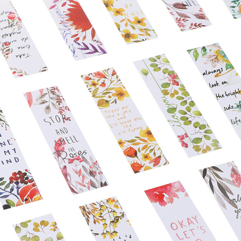 1Box Flowers Bookmarks Message Cards Book Notes Paper Page Holder Station.l8