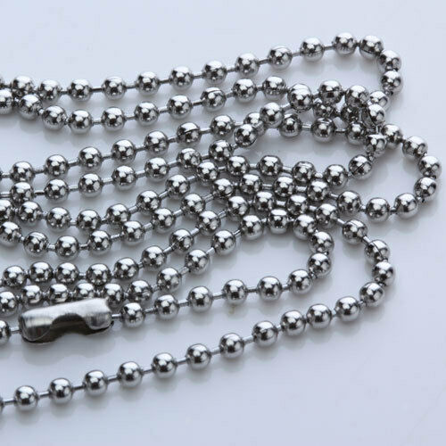 Stainless Steel Metal Chain Necklace Ball Chain Bead Connector Long 20inch
