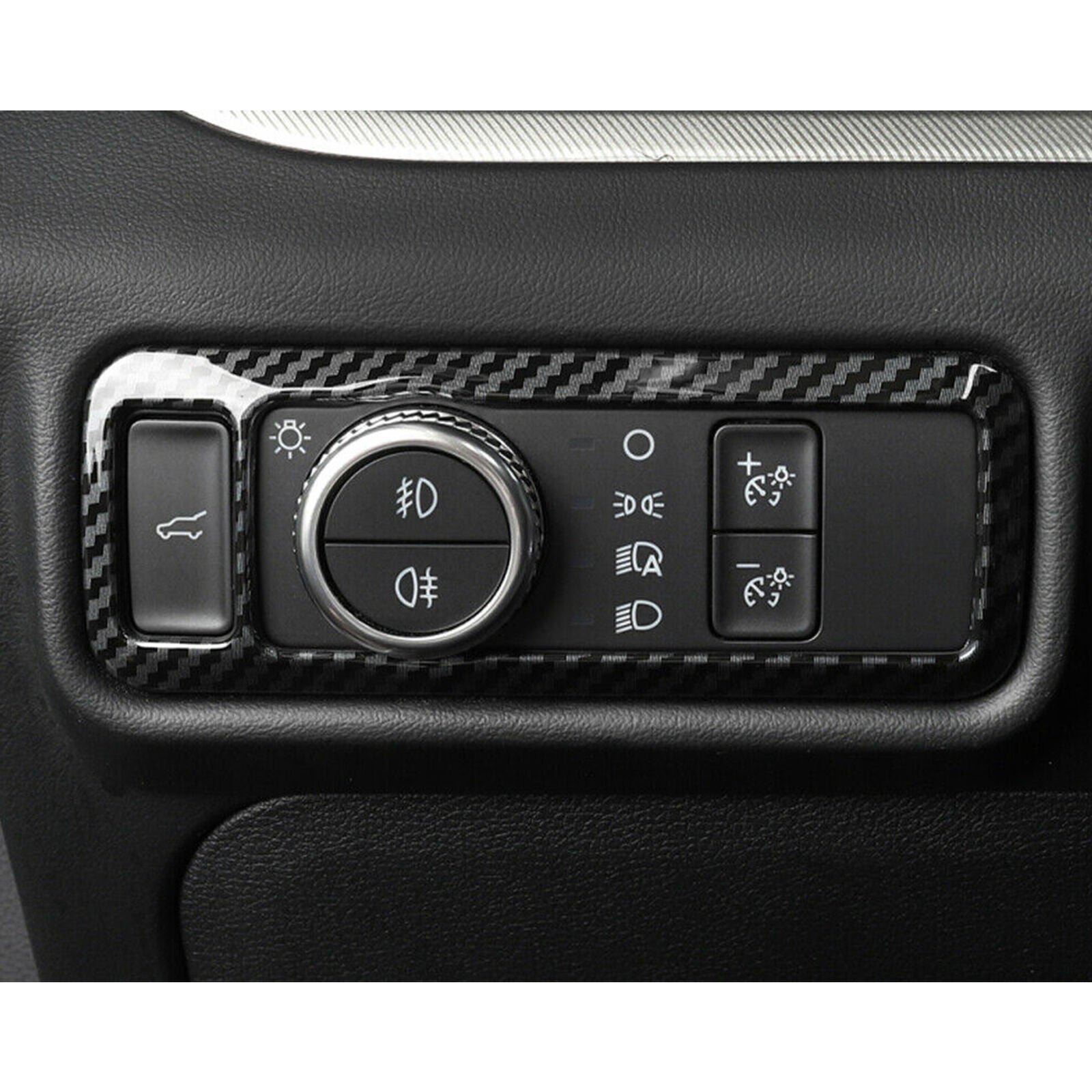 ABS Carbon Fiber Inner Head Light Switch Cover Trim for Ford Explorer 2020 2021