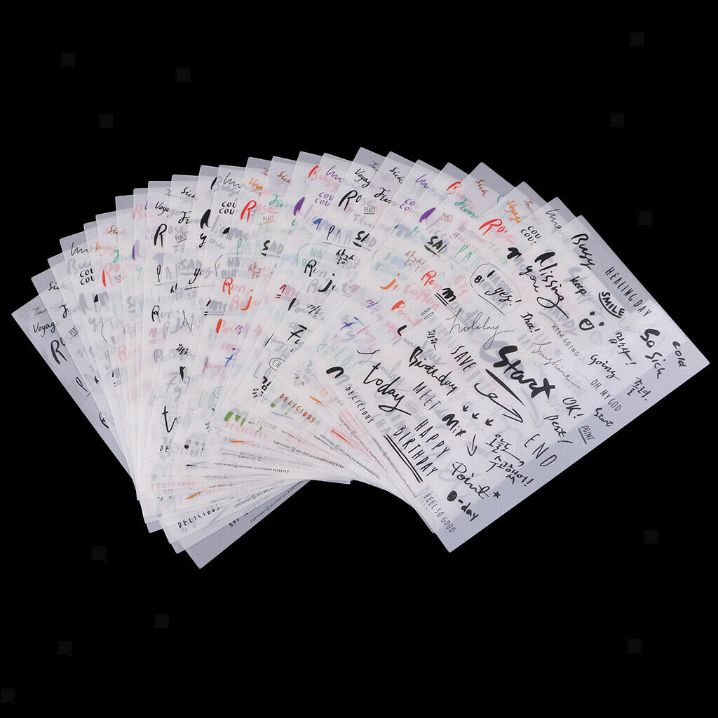 24x Journal Stickers Set PVC Planner DIY Drawing Decals Diary Decorations
