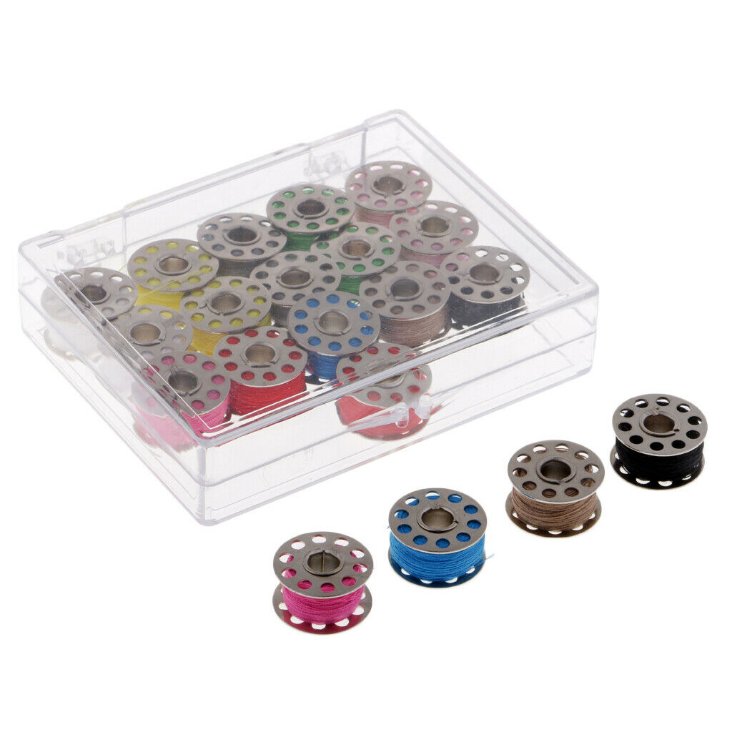 20pcs Practical Cotton Sewing Machine Thread And Bobbins with Plastic Case