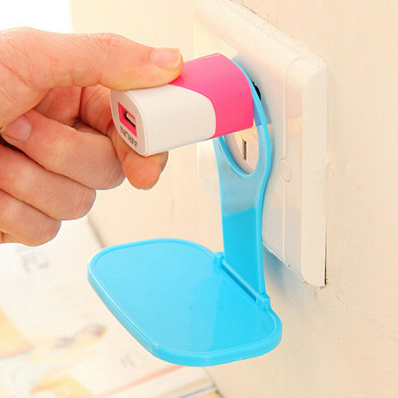 Foldable Phone Holder Charger Cable Storage Charging Rack Wall Hang Hold.l8