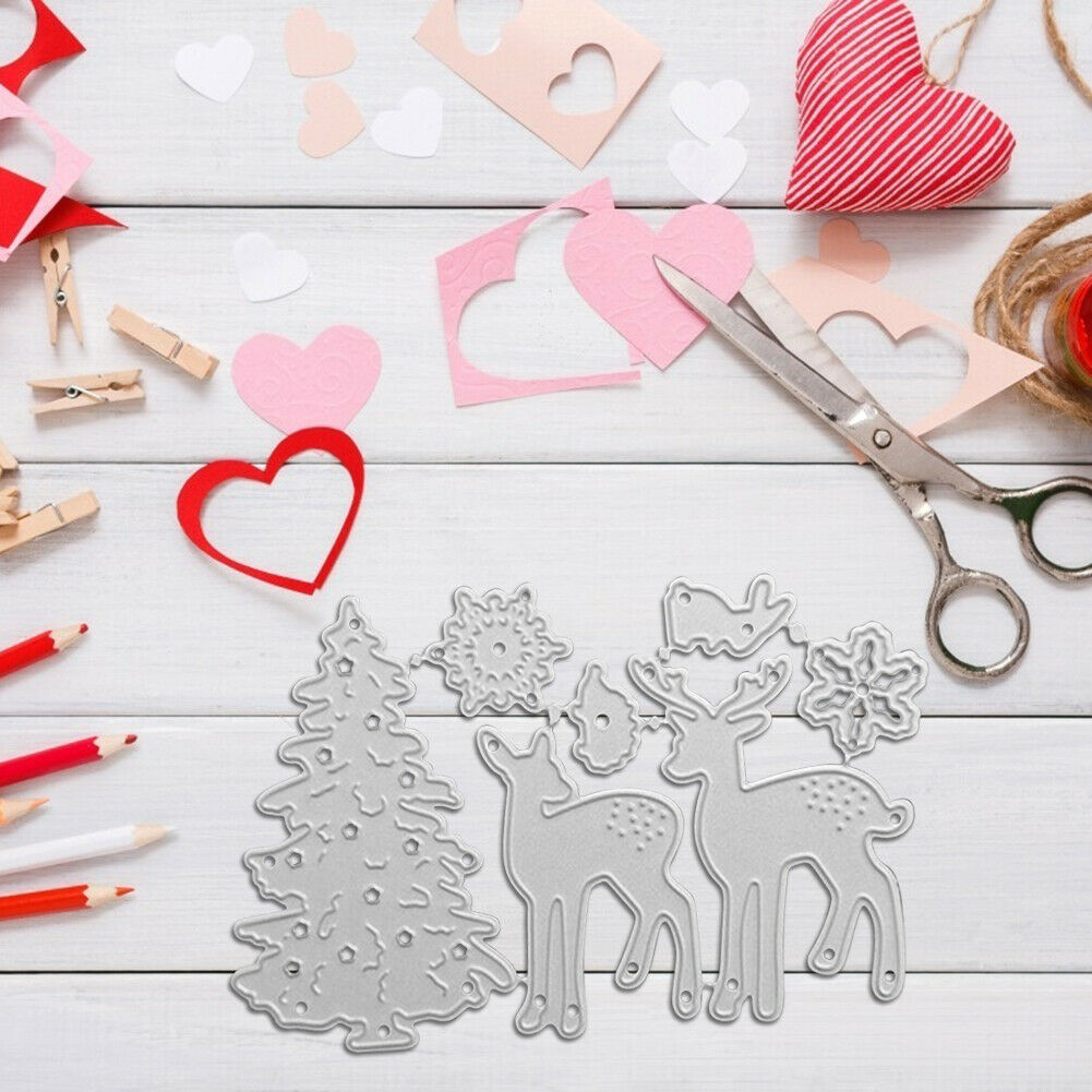 Christmas Tree Elk Cut Die DIY Scrapbooking Embossing Paper Card Stencils @
