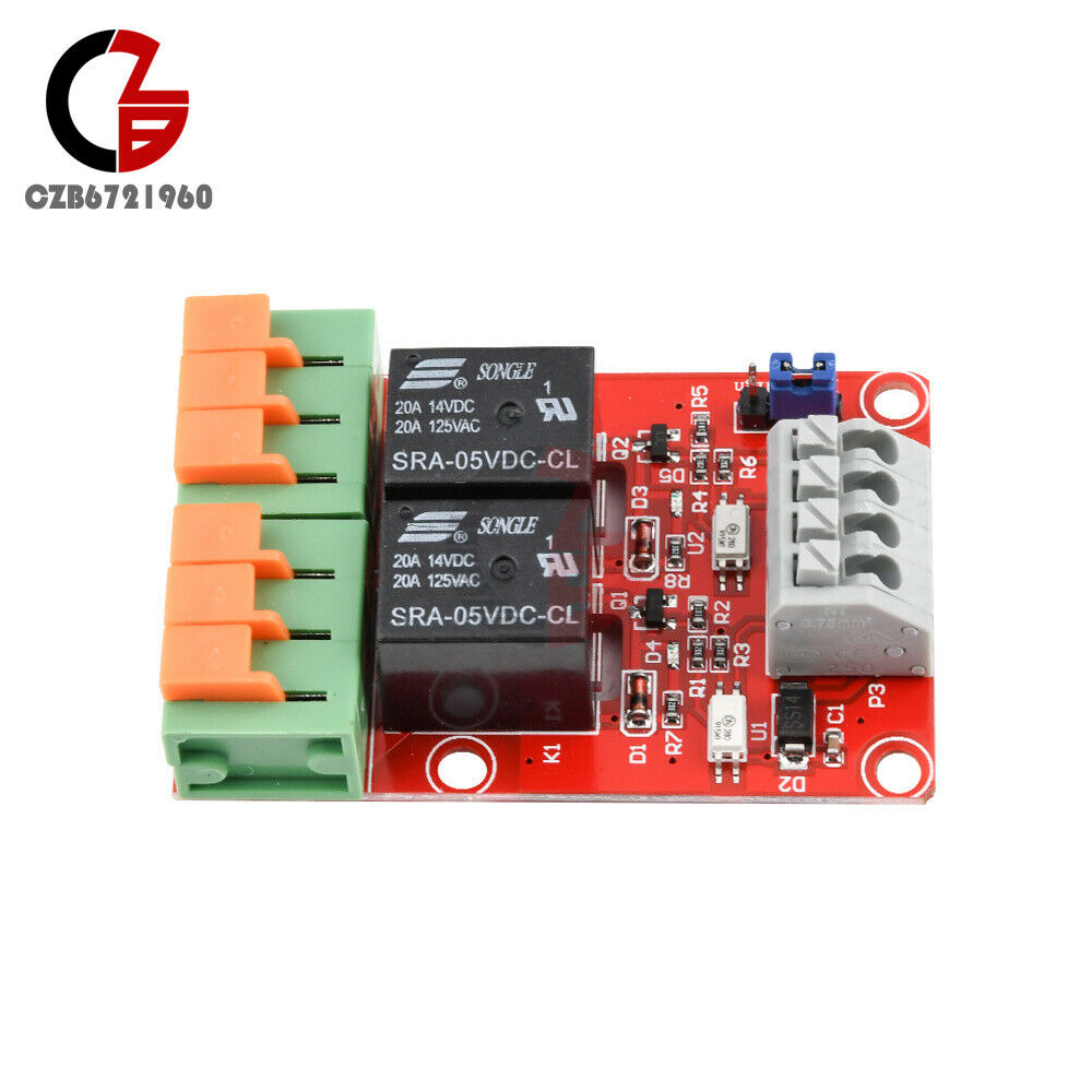 New 5V 20A 2 Channel Relay Control Module Support High And Low Voltage Trigger