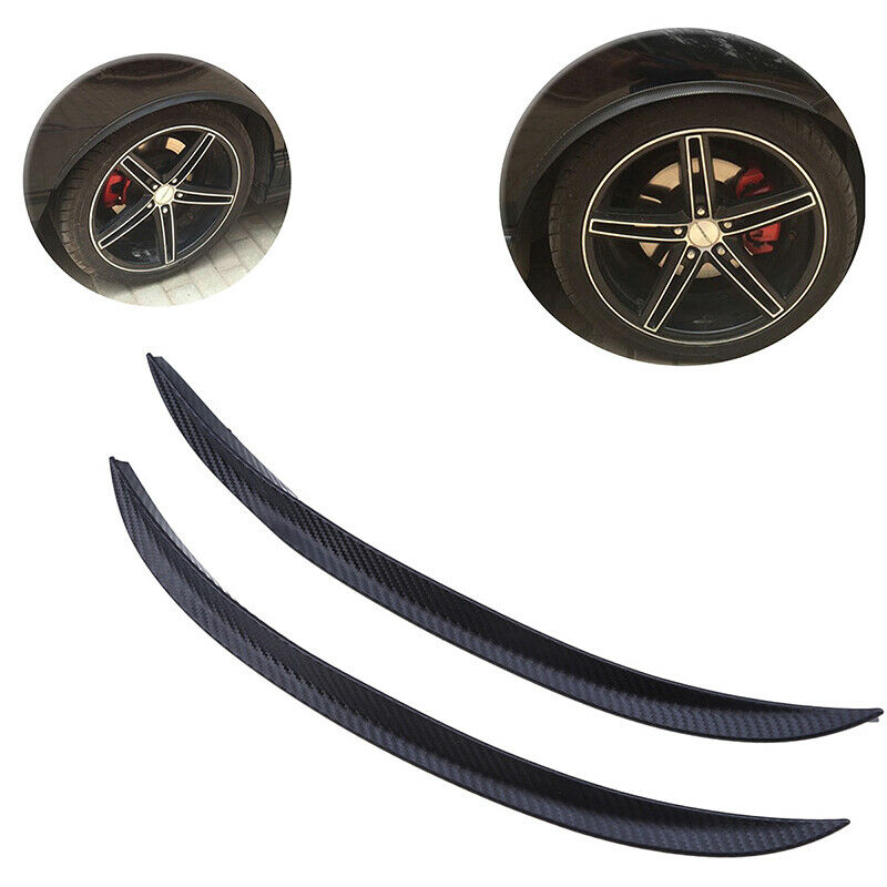 2Pcs Car Carbon Fiber Wheel Eyebrow Lips Fender Flares Protector Strip Universal