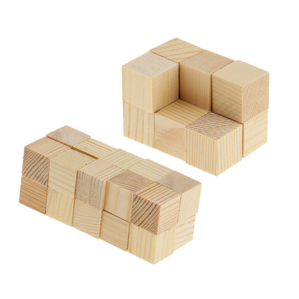 30pcs Blank Unfinished Wood Cube Blocks for DIY Painting Drawing 15mm 20mm