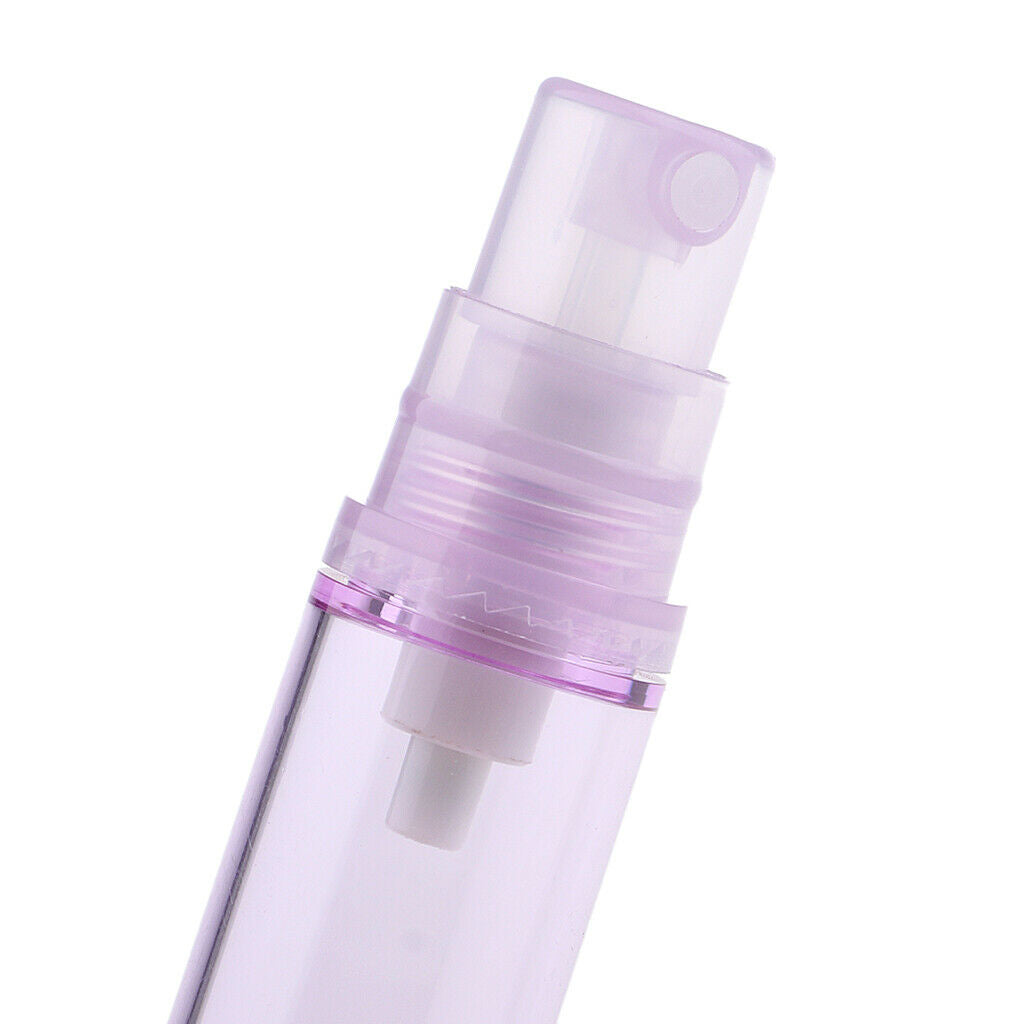 6x 10ml Empty Airless Pump Bottle Refillable Cosmetic Spray Container Purple
