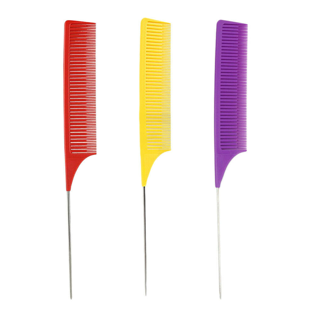 3Pcs Weaving Highlighting Foiling Hair Comb Hair Coloring Highlight Combs
