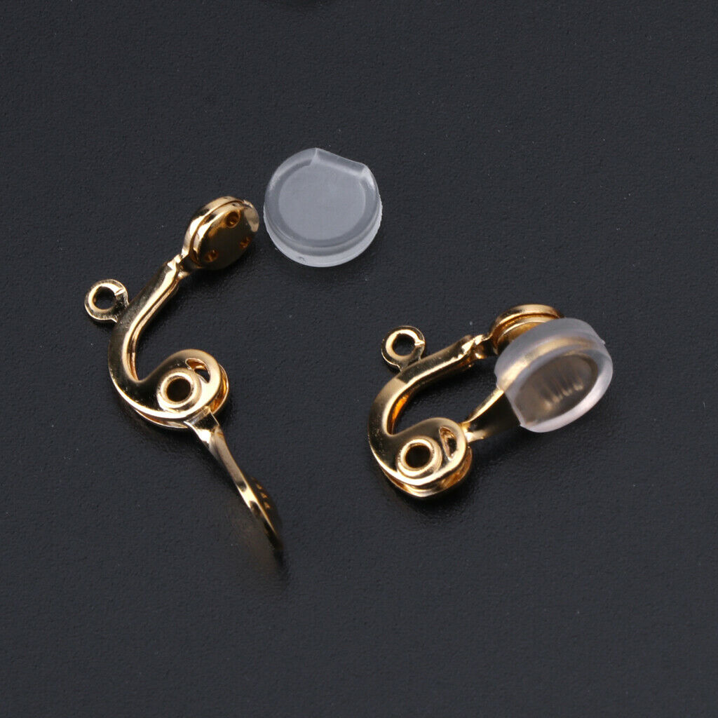 10Pc Clip-on Non-pierced Earring Converter Ear Hoop With Comfort Earring Cushion