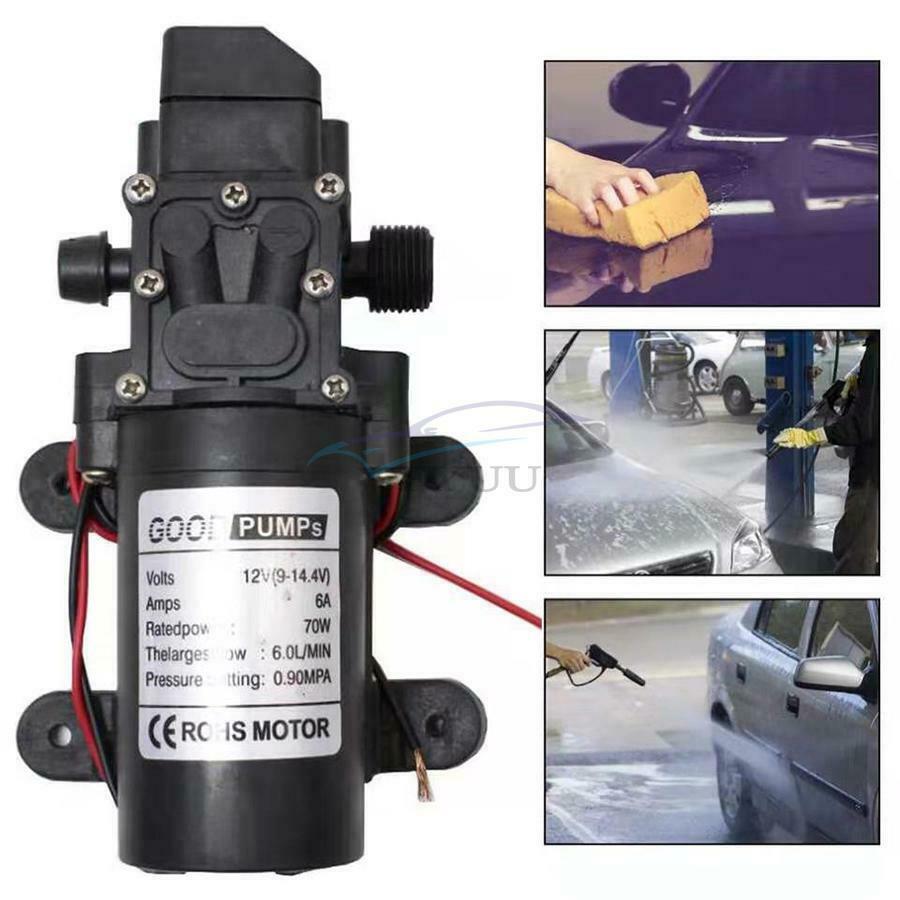 1 Piece 0.9MPA 12V 80-90m Black Water High Pressure Diaphragm Self Priming Pump