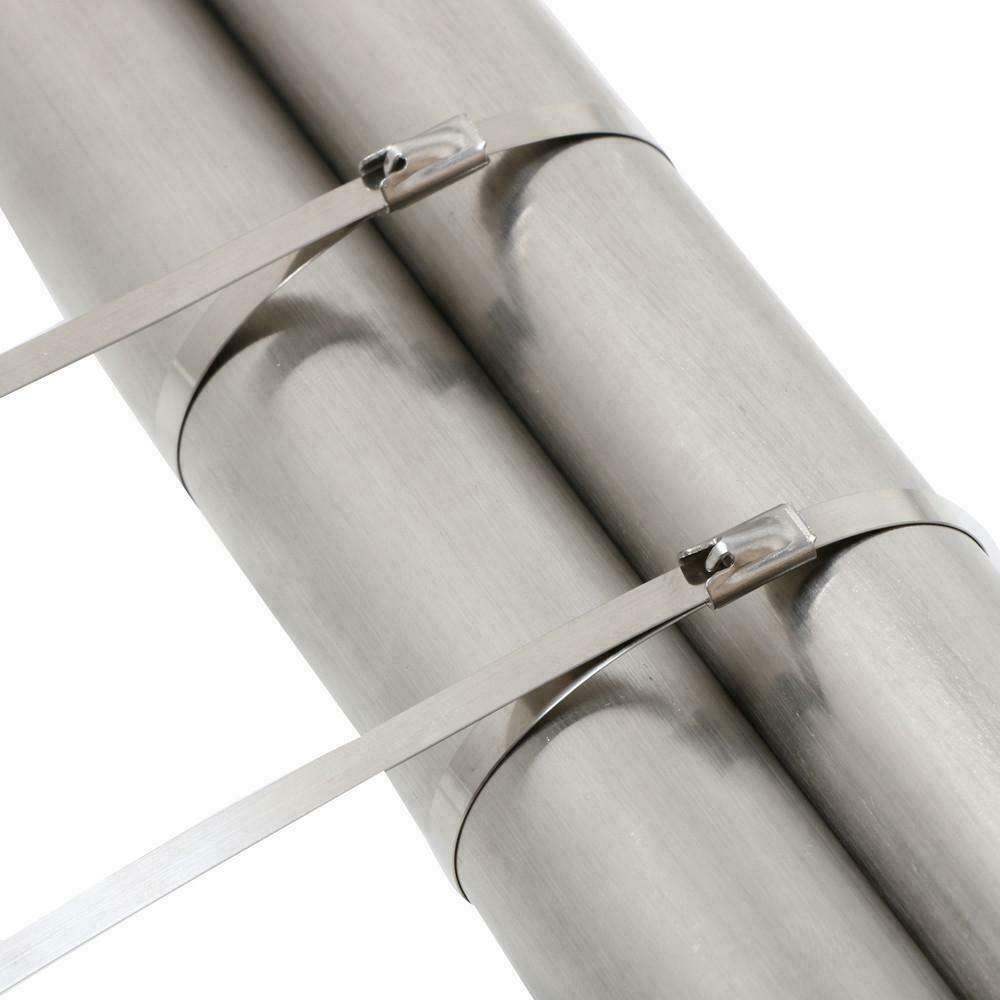 100X 400mm Stainless Steel Metal Cable Wire Ties Zip Tie Wraps Exhaust Straps