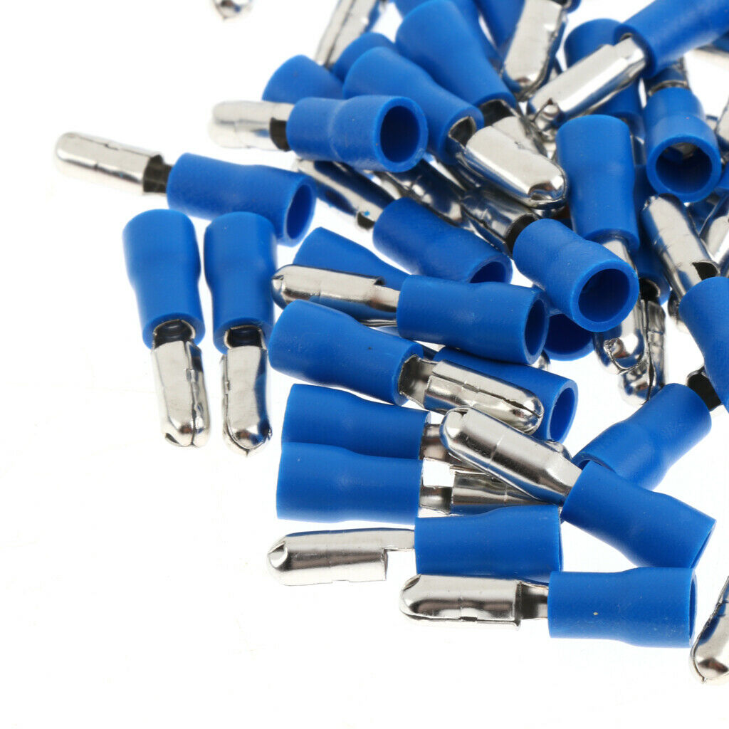 100 Pieces Insulated Wire Terminals Wire Crimp Connector Blue