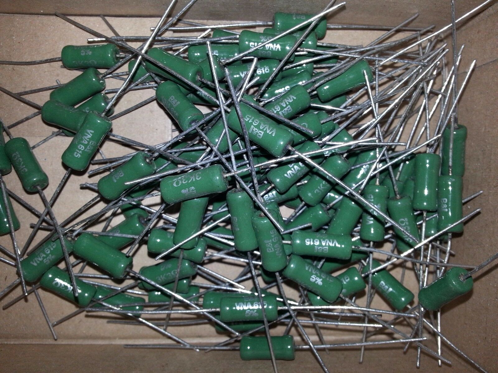 16PCS NOS B&I PIHER VNA615 3k3 5W 8x17mm 5% TUBE RESISTORS!
