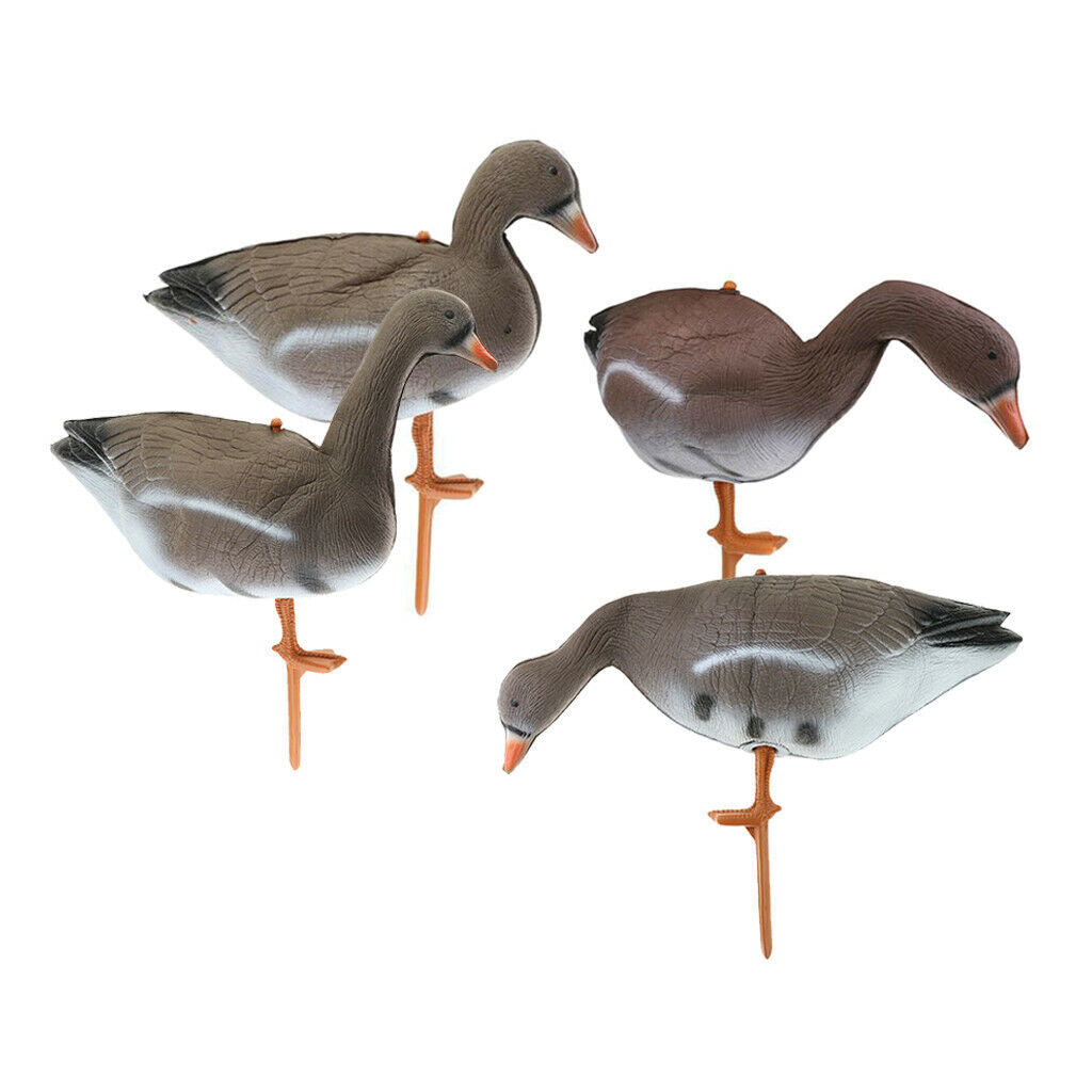 4Pcs Simulation Goose Hunting Decoy Full Size Duck Target Crow Decoys Garden