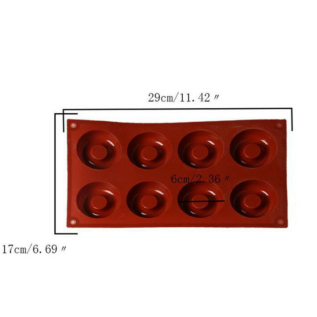 DIY Cake Mold Silicone Mousse Baking Mould Bakeware 8 Holes Doughnut