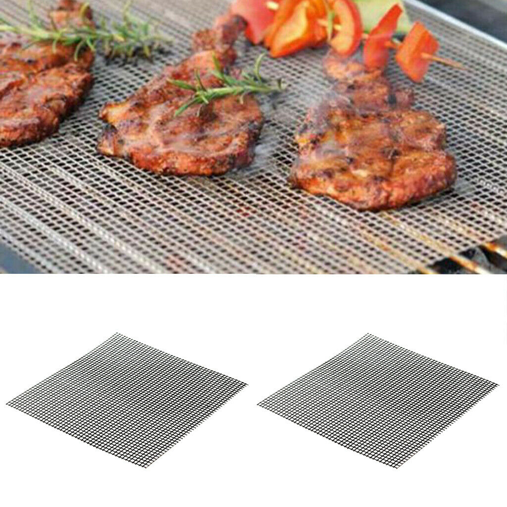 2Pcs Grill Mat Non Stick BBQ Grill & Baking Mats - Reusable & Easy to Clean -