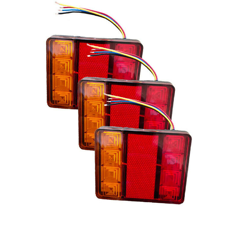 Trailer Engineering Vehicle Truck 12V 8 LED Tail Light Daytime Running Red Lamp
