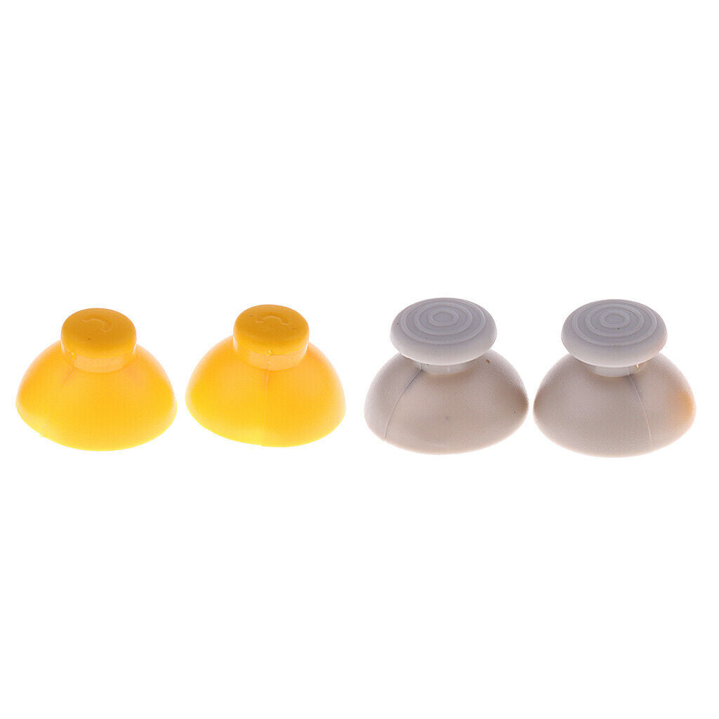 8Pcs Replacement Joystick Caps Grey+Yellow for Nintendo GameCube NGC + Tools
