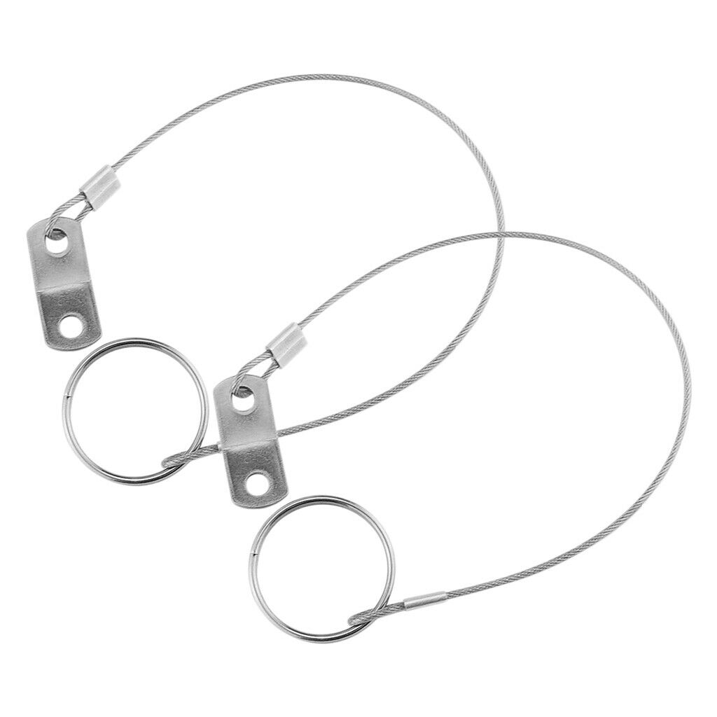 2pcs 316 Stainless Steel Quick Release Pin Lanyard for Boat Deck Hinge 150mm