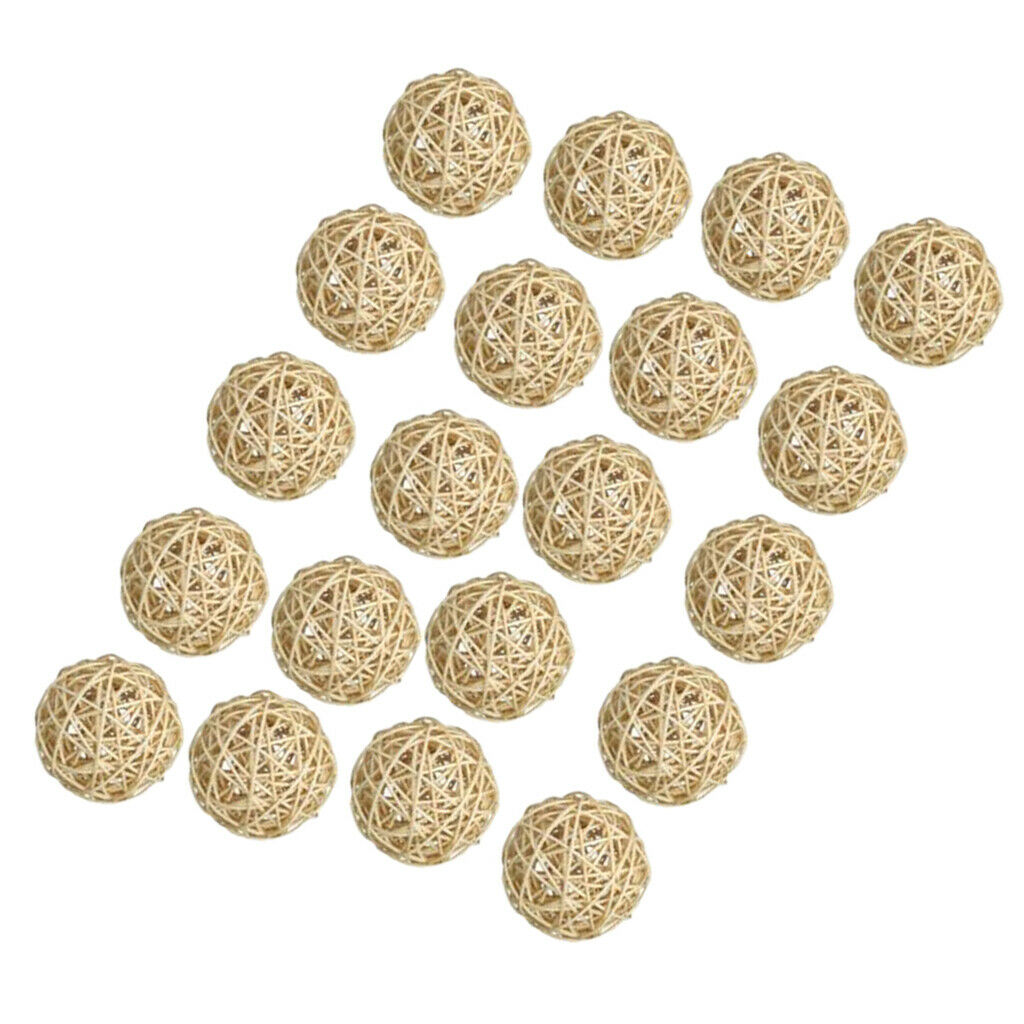 20xHandmade Natural Rattan Wicker Ball Wedding Party Table Desk Garden Decor
