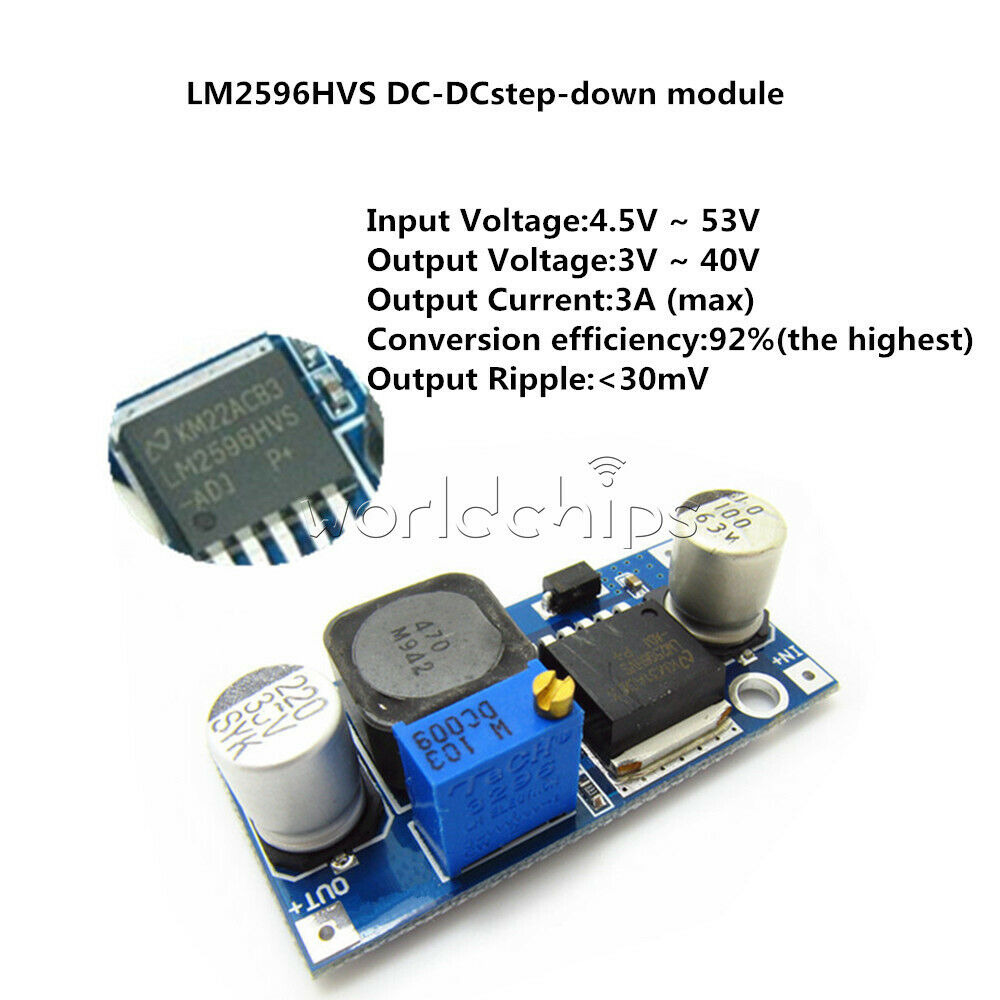 5PCS DC-DC 4.5V- 53V LM2596HVS LM2596HV Step Down Buck Converter Power Module
