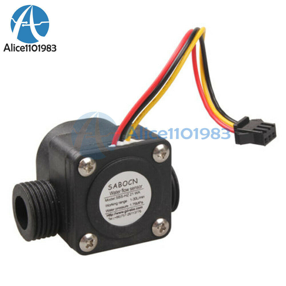 2PCS G1/2 Water Flow Sensor Fluid Flowmeter Switch Counter 1-30L/min Meter