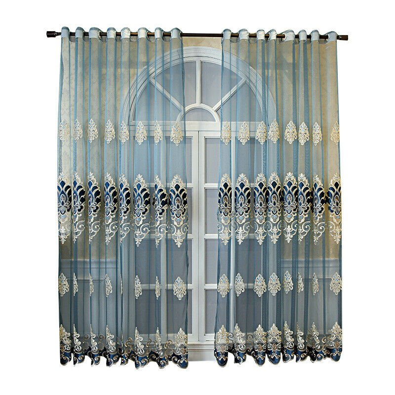 European Semi-finished Tulle Curtains Fabric Bedroom Window Sheer Drape Retro