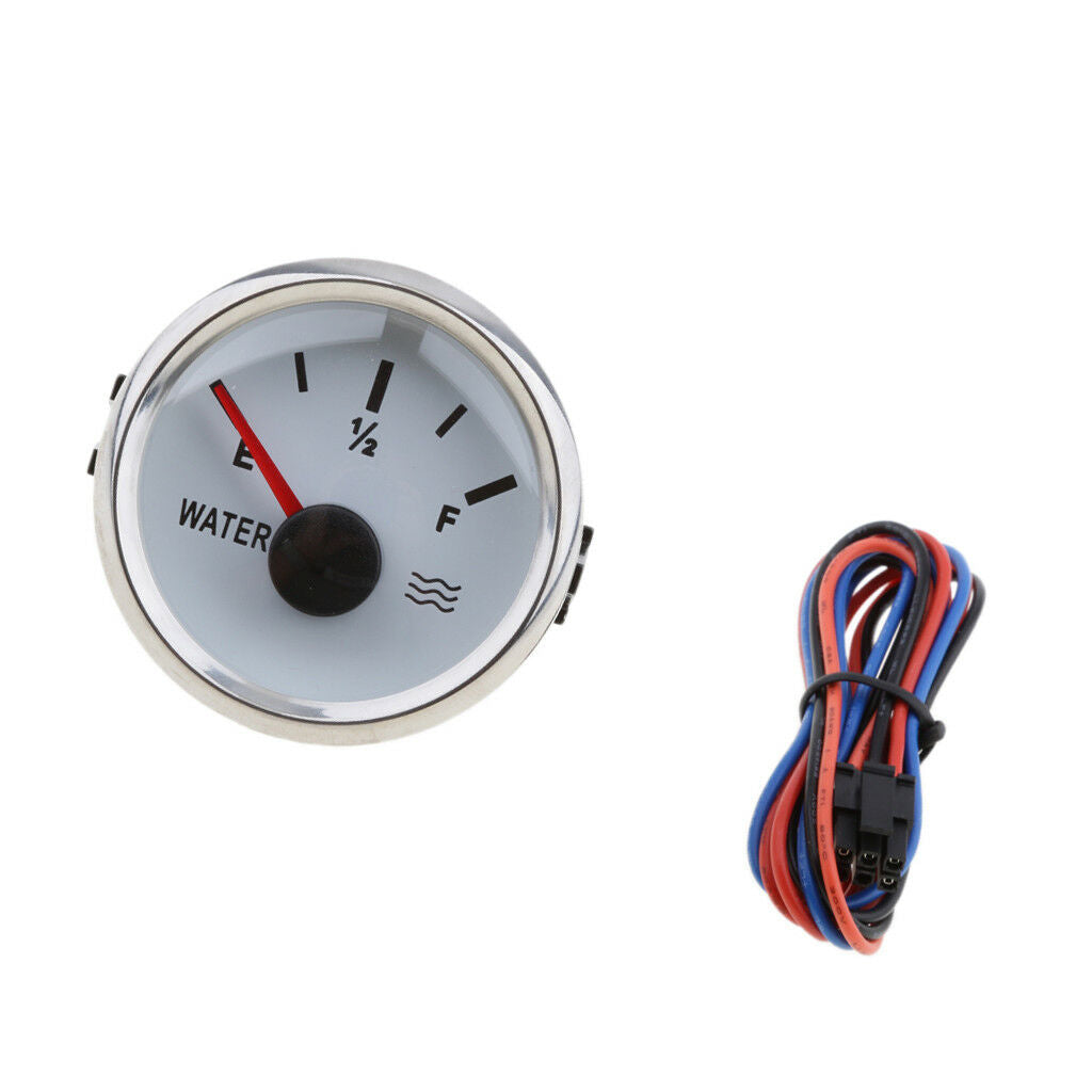 Marine Boat Level Water Level Gauge Indicator 2'' 52mm 9~32VDC White