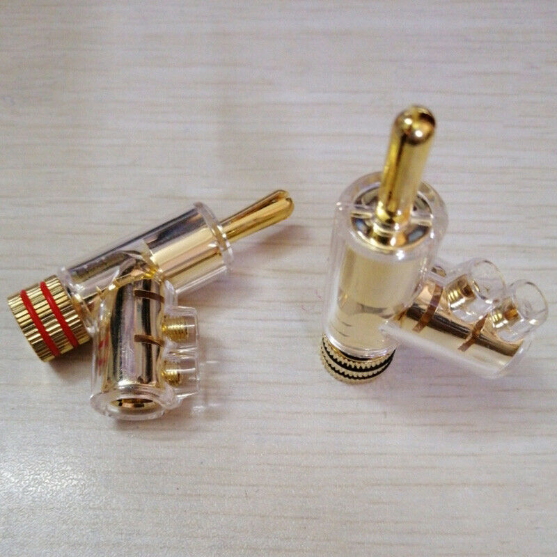 4 Pcs of Audio Banana Plug Connector Speaker Cable Accessories 45 Degree LockiR8