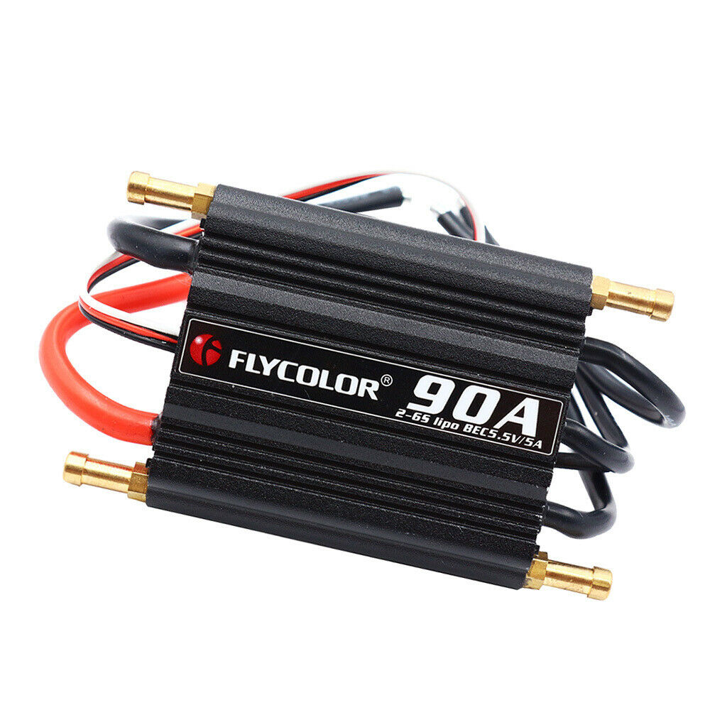 FlyMonster 90A Waterproof Brushless ESC and SBEC Racing Boat Speed Control
